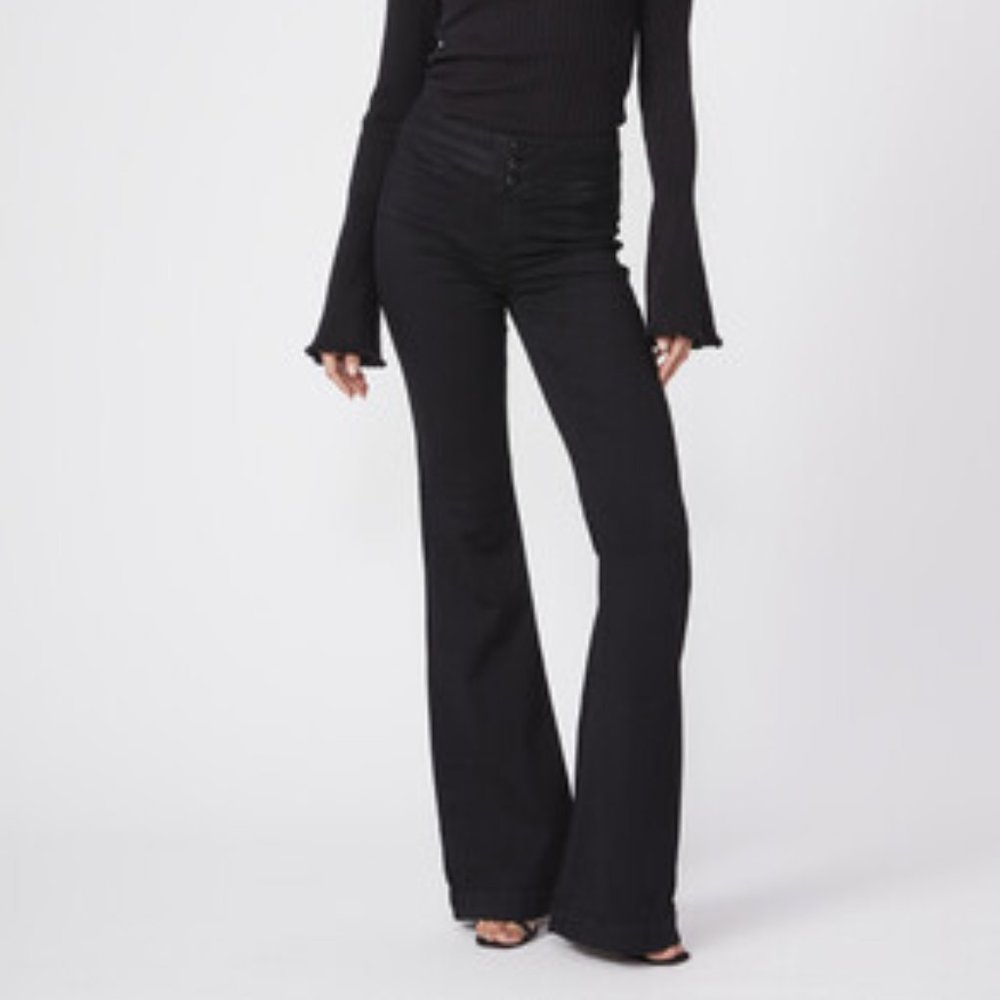PAIGE Black Flare & Wide Leg Jeans